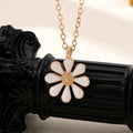 18K Gold Plated Pink Daisy Pendant Chain