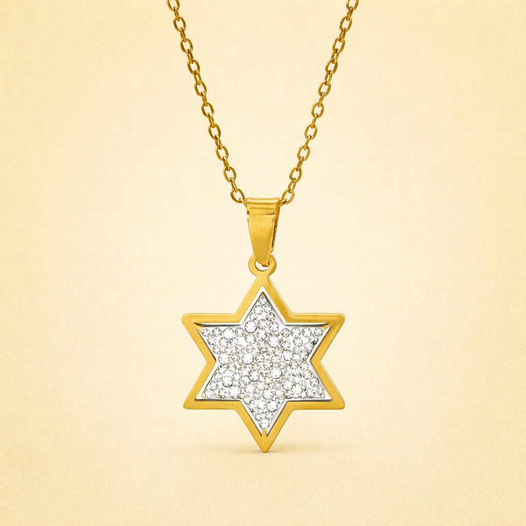 18K gold plated chain with zircon star pendant