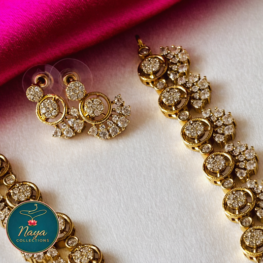 Diamond Glow Circular Necklace Combo Set