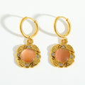 18K Gold Plated Peach Bloom Hoop Earrings