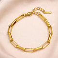 Gold Paperclip Chain Bracelet – Men's Free Size