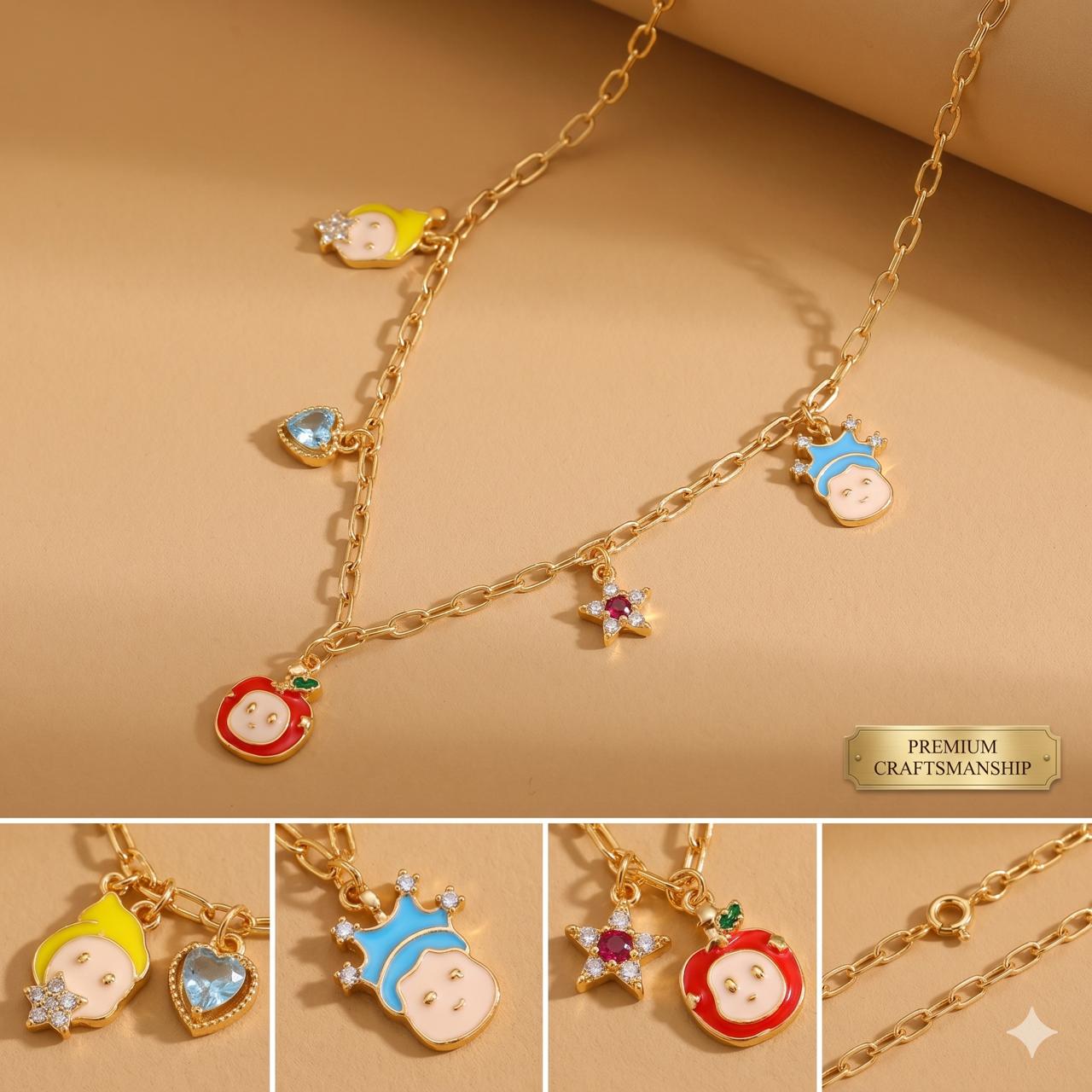 18k Gold-Plated Charm Chain Necklace