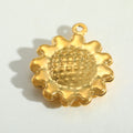 Gold Sunflower Charm Pendant