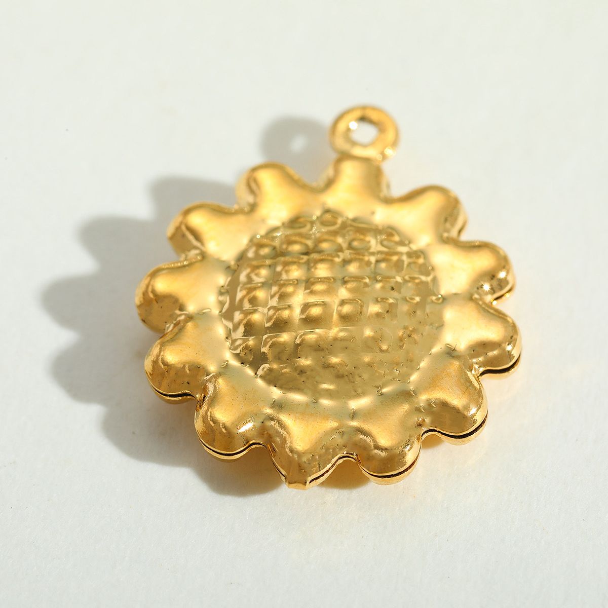 Gold Sunflower Charm Pendant