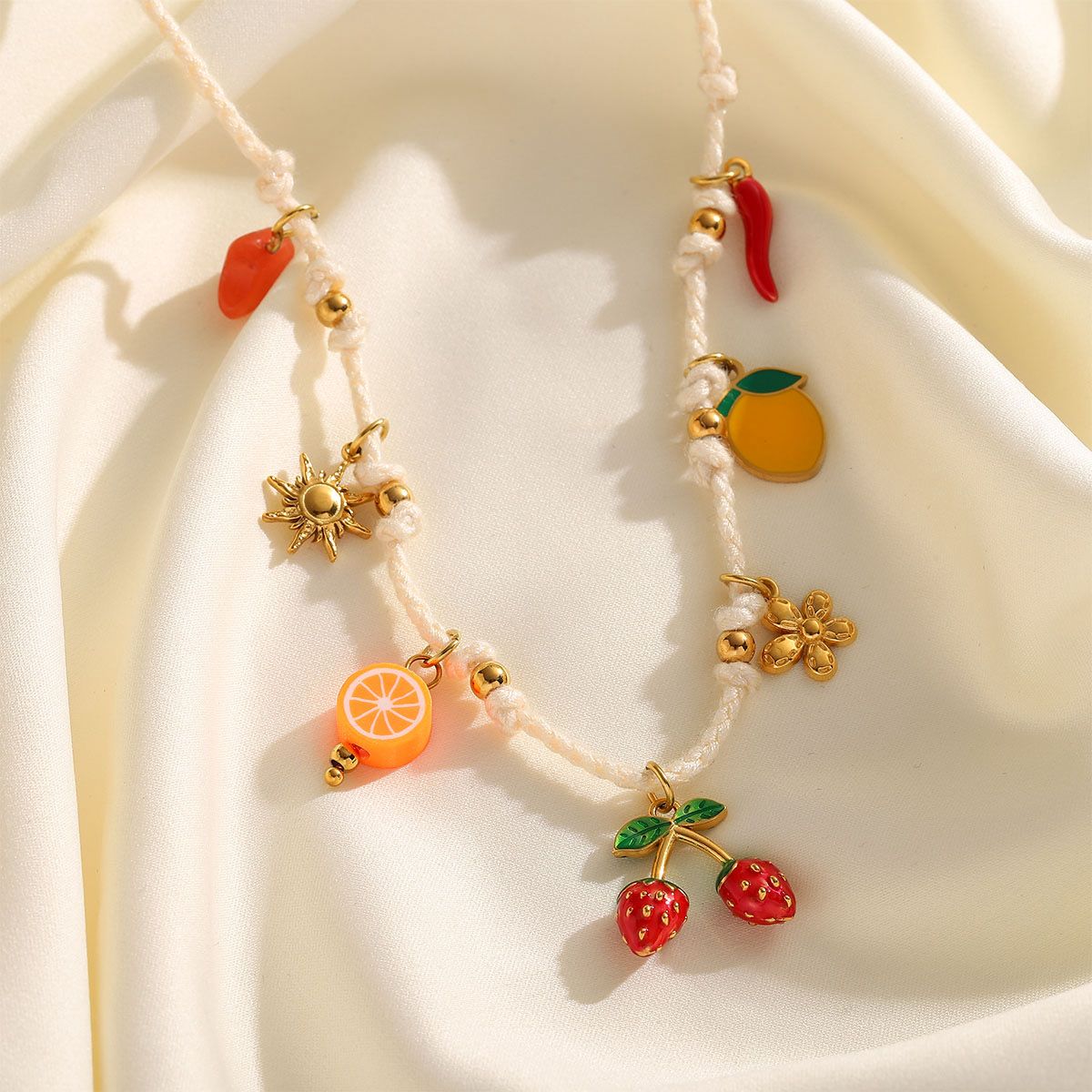 18k Gold Plated Summer Charm Necklace