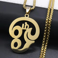 18K Gold Coated Box Chain with Om Pendant – 24 Inches