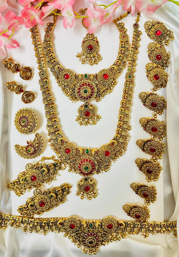 Royal Matte Gold Floral Rental Set