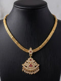 Polished Panchaloha  Ruby White Pendant  Choker Necklace