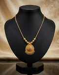Micro Gold Plated Filigree Pendant Necklace with Beaded Chain