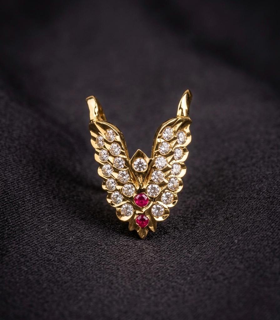 Impon Vangi Ring with CZ & Ruby