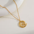 18K Gold Plated Spiral Elegance Pendant Chain