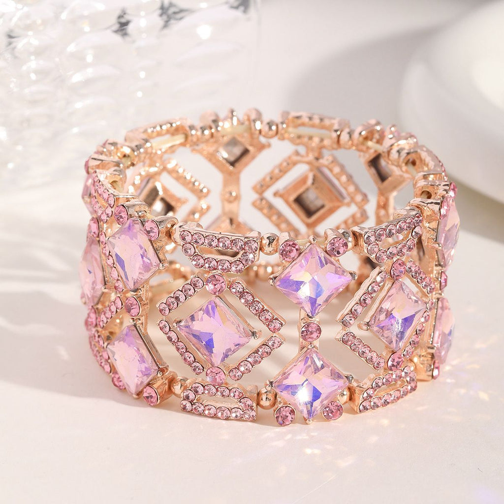 Rose Gold Aurora Crystal Stretch Bracelet