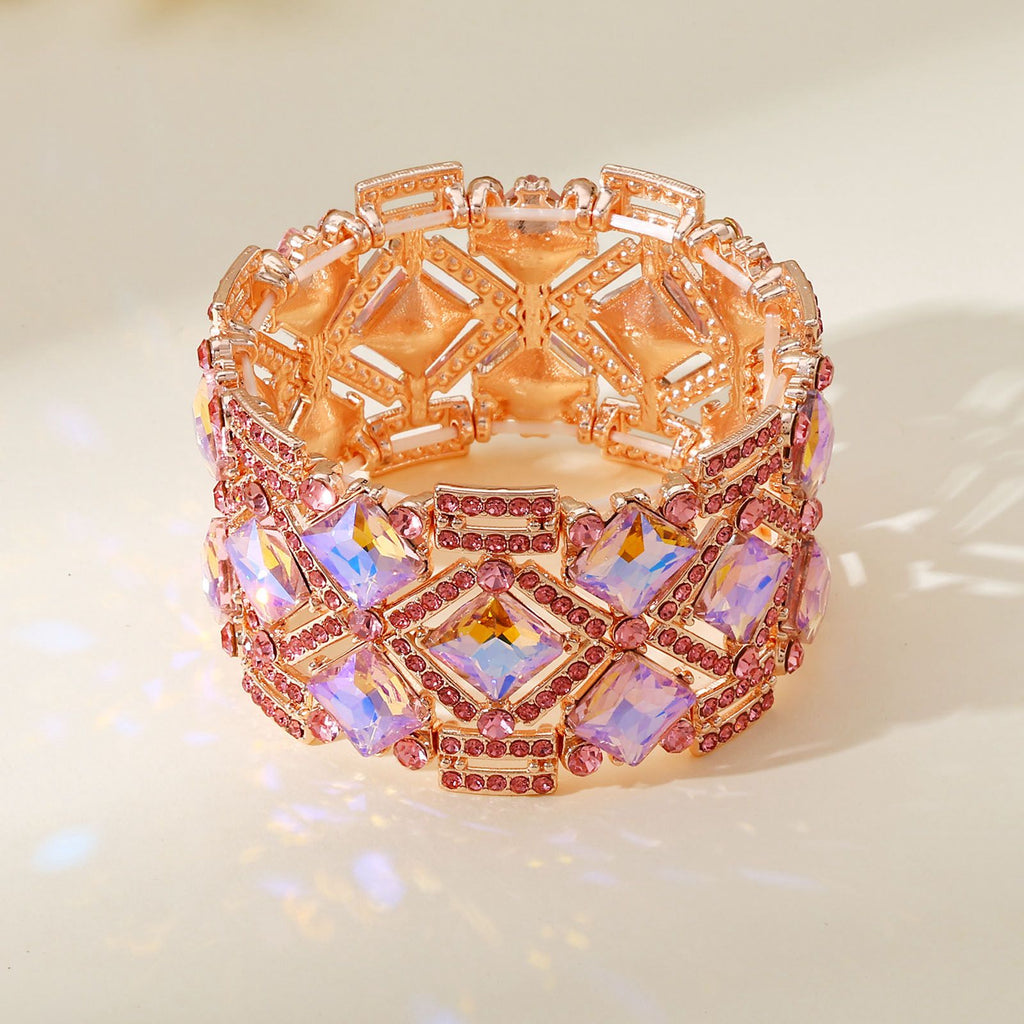 Rose Gold Aurora Crystal Stretch Bracelet
