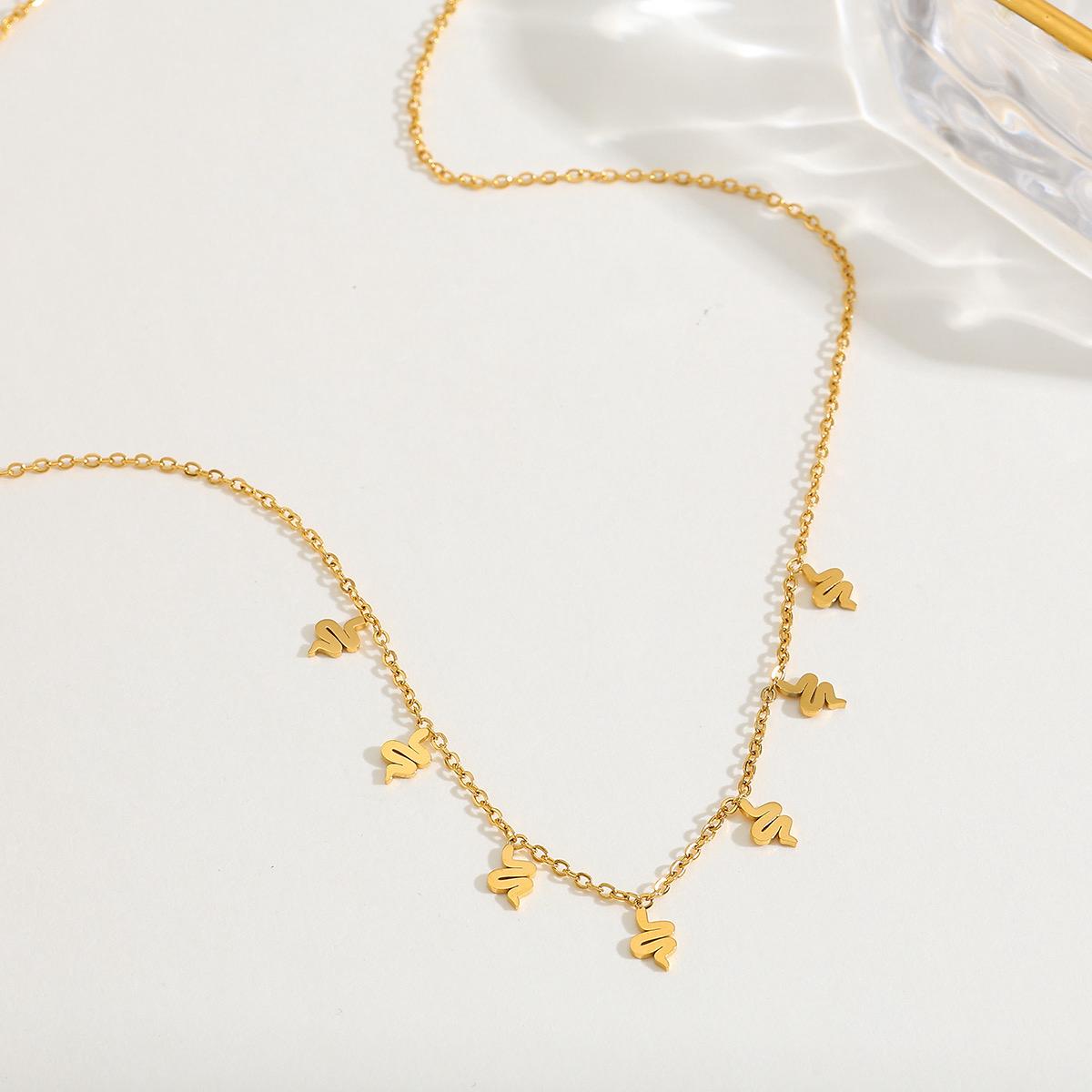 18K Gold Plated Chain with Snake shaped- charm