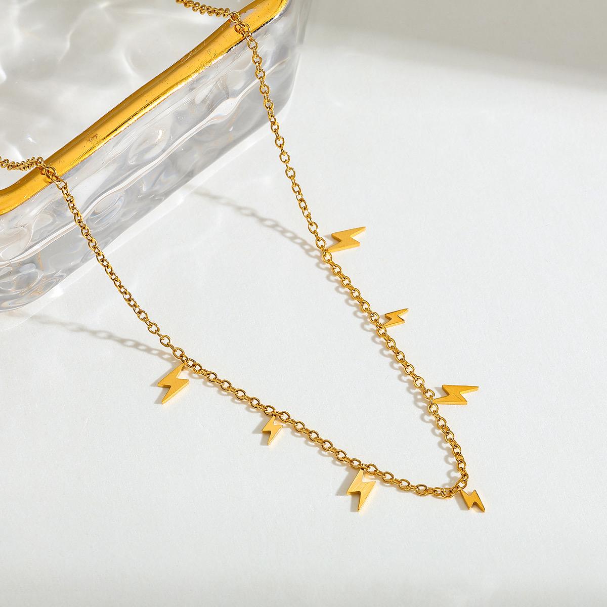 18K gold plated chain with thunder charms