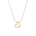 Gold Open Heart Pendant Necklace