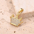 Gold Crystal Crown Pendant