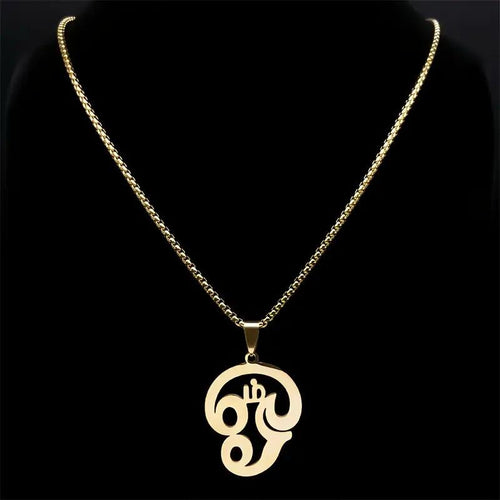 18K Gold Coated Box Chain with Om Pendant – 24 Inches