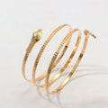 18K Gold Coated Spiral Snake Arm Cuff Bangle