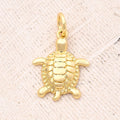 Gold Tortoise Charm Pendant