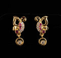 Micro Gold Plated Peacock CZ Drop Earrings | Daily Wear