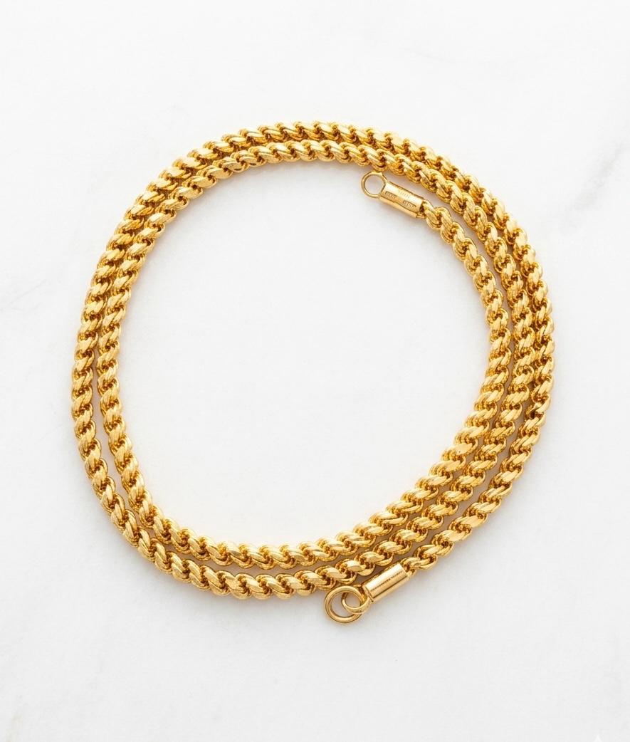24 Inch Rope Chain - Micro Gold Plated