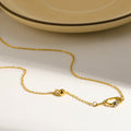 18K Gold Plated Blue-Accent Oval Clasp Chain Necklace