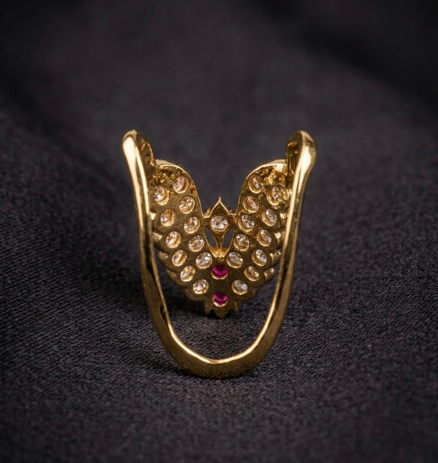 Impon Vangi Ring with CZ & Ruby
