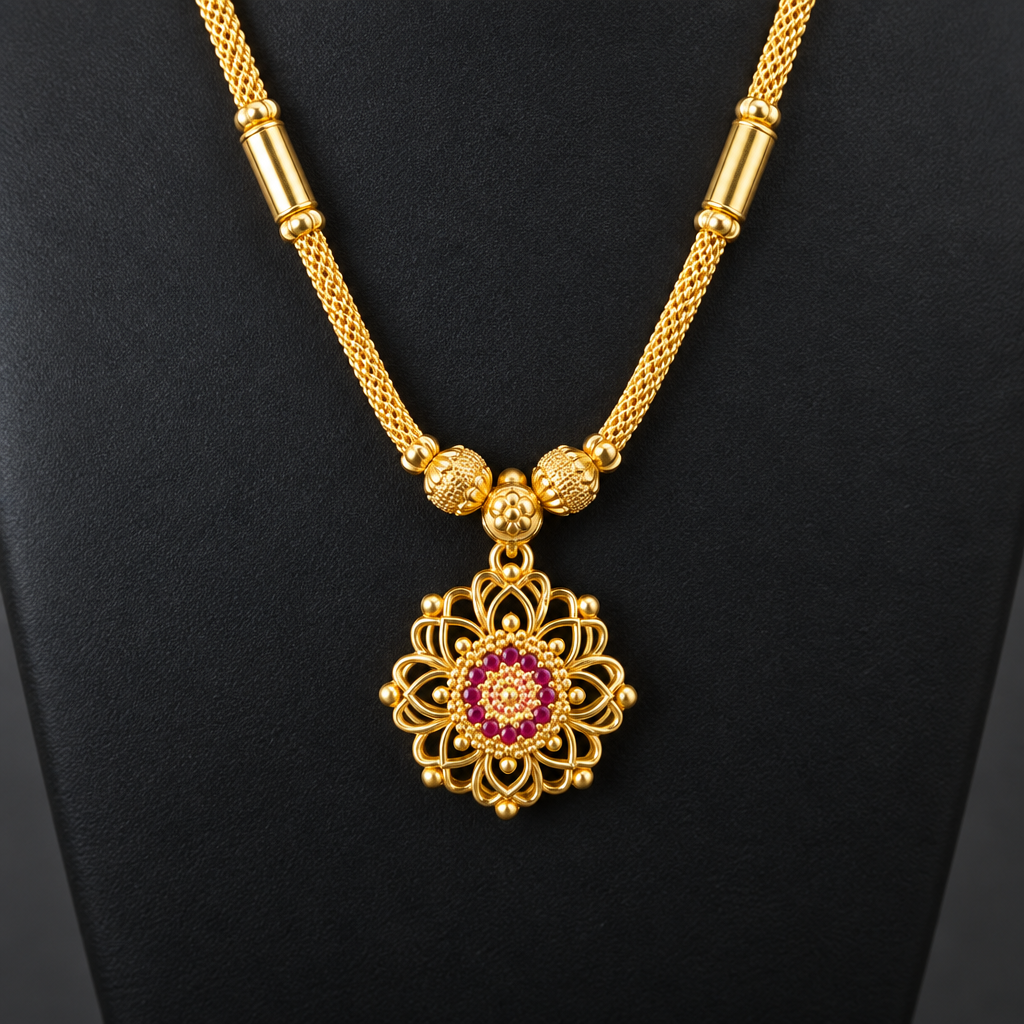 Floral pendant close-up