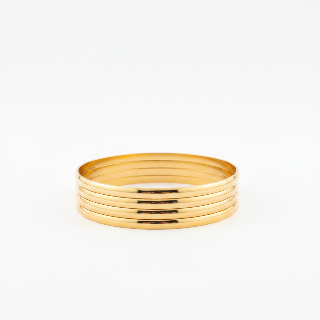 Gold Bangles Front View