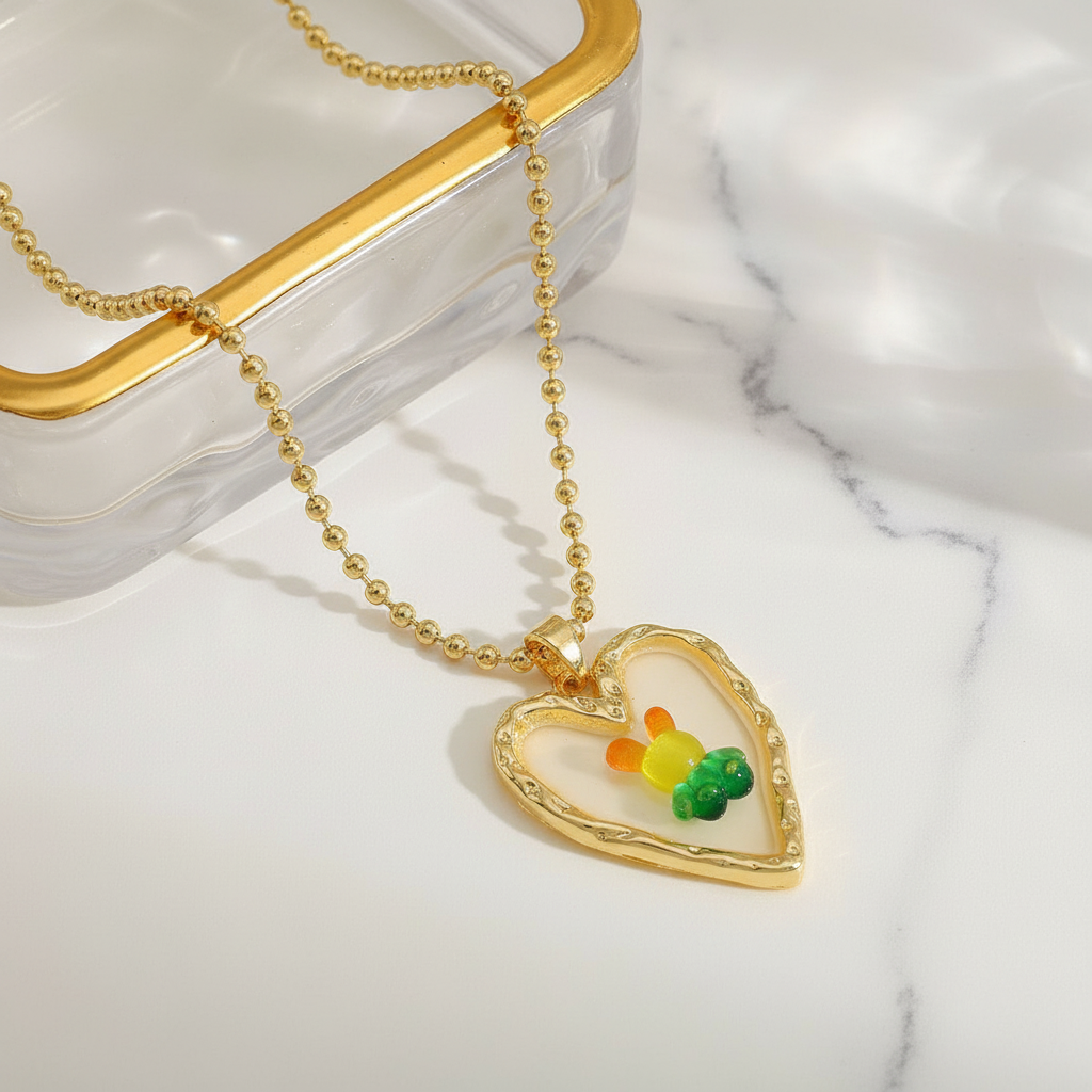 Gold Heart Pendant Necklace
