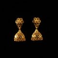 Gold Jhumka Earrings – Black Background