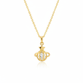 Gold Planet Cage Crystal Necklace Web View