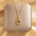 Anti Tarnish Gold Galaxy Moon & Star Necklace — Blue Planet Pendant