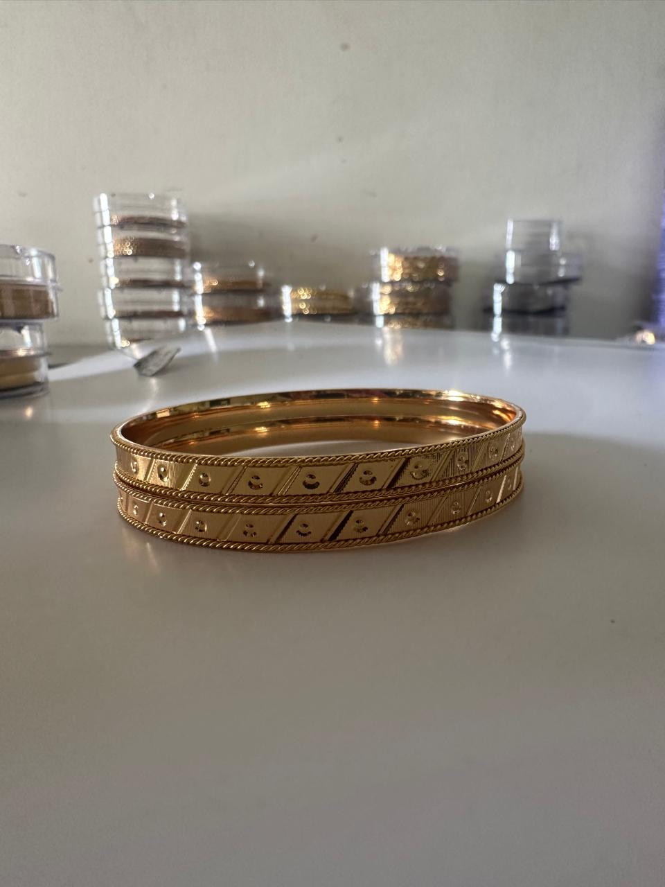 Micro Gold-Plated Bangles — Set of 2