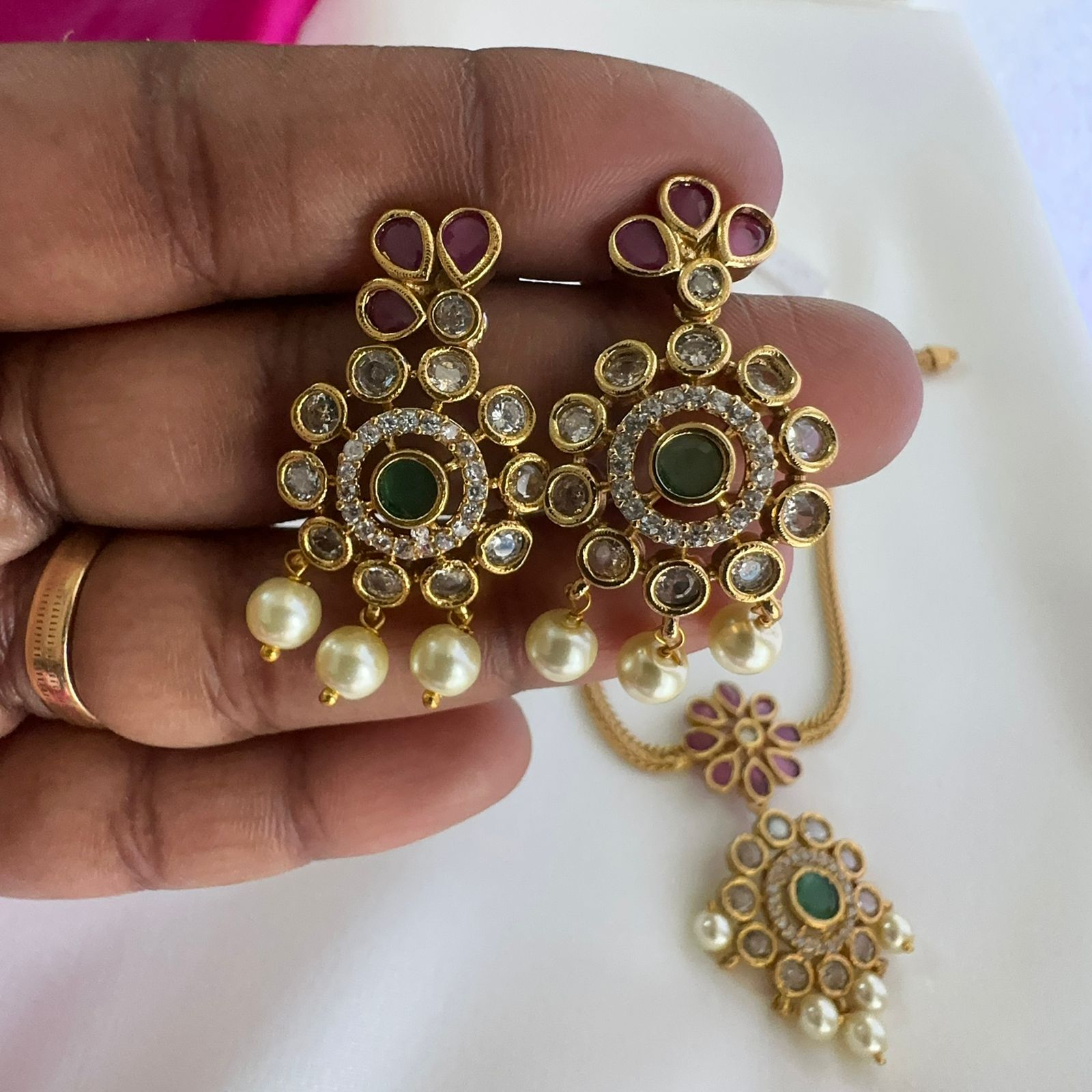 Royal Pearl Drop Necklace Set