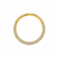 18K Gold Plated Clear-Accent Hoop Nose Ring