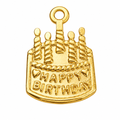 18K Gold Plated Happy Birthday Cake Charm Pendant