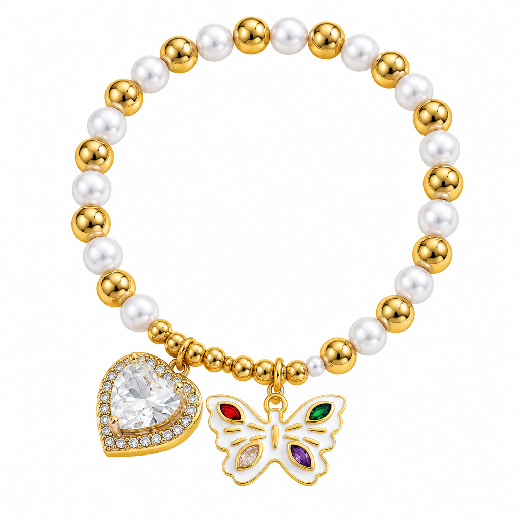Enhanced gold plated jewellery on white background
