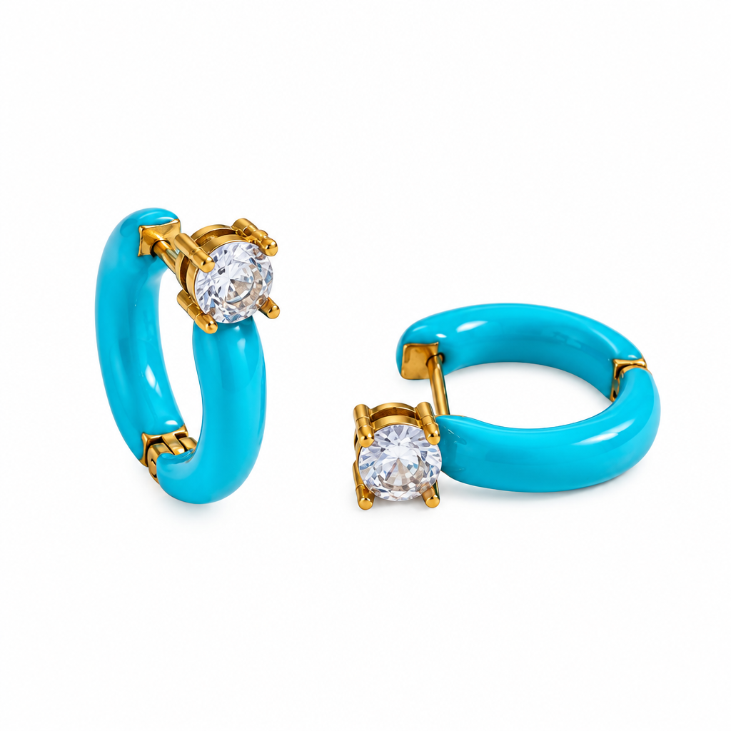 Enhanced gold plated jewellery on white background