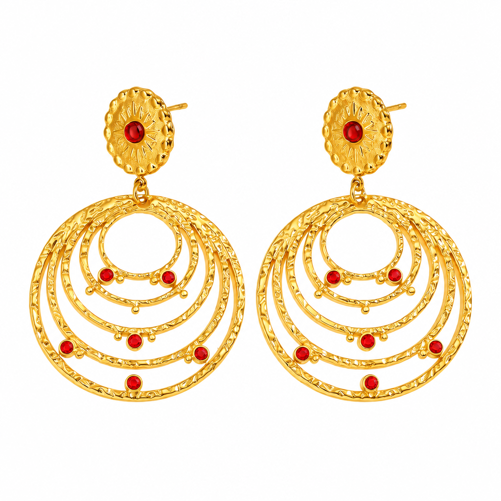 Gold plated jewellery on clean white background