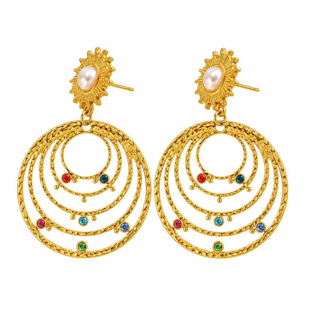 Gold plated jewellery on clean white background