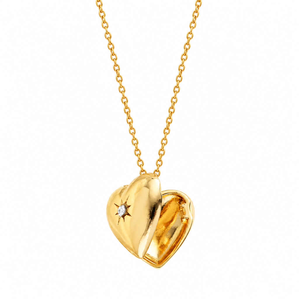 Gold plated jewellery on clean white background