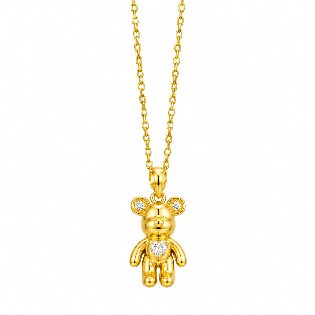 Enhanced gold plated jewellery on white background