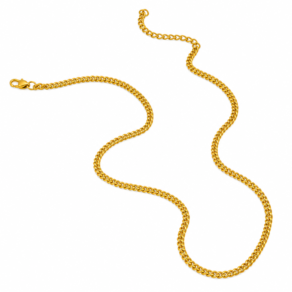 Enhanced gold plated jewellery on white background