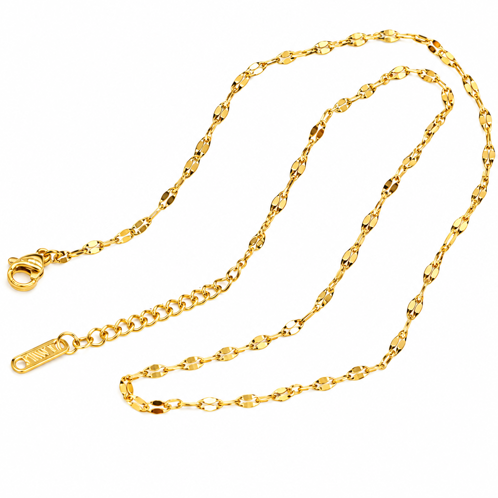 Enhanced gold plated jewellery on white background