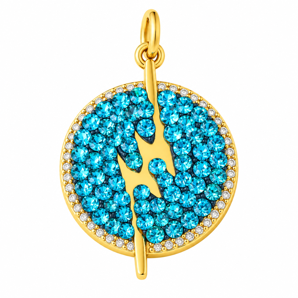 Enhanced gold plated jewellery on white background