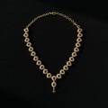 Ruby CZ Necklace on Dark Velvet Background