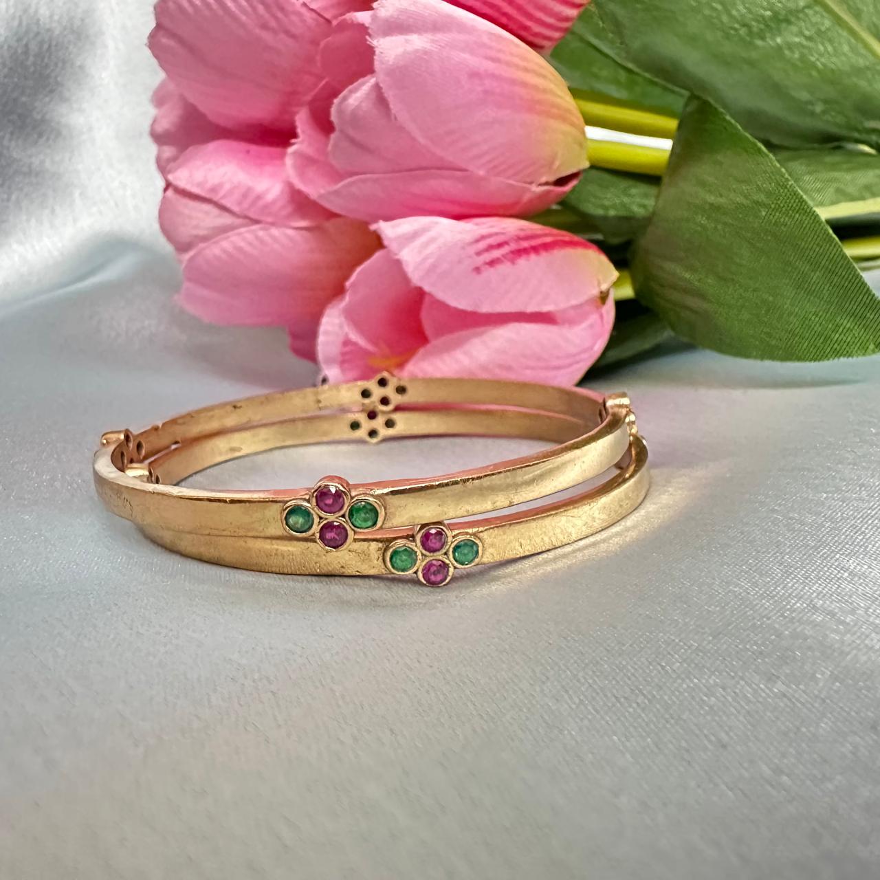 Impon Ruby Emerald Stone bangle