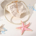 Pink coral Star Necklace